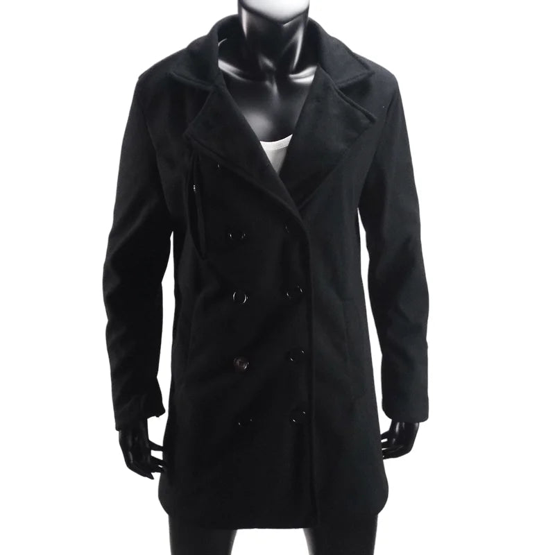 RVHSWDS – Trench-Coat Long Femme Double Boutonnage Doué de Doublure, Col Revers, Style Streetwear Hiver