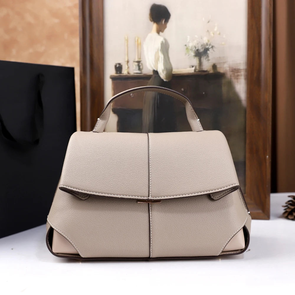 2026 New Retro Simple Handbag Versatile and Elegant Solid Color Shoulder Crossbody Bag Handbag Commuter