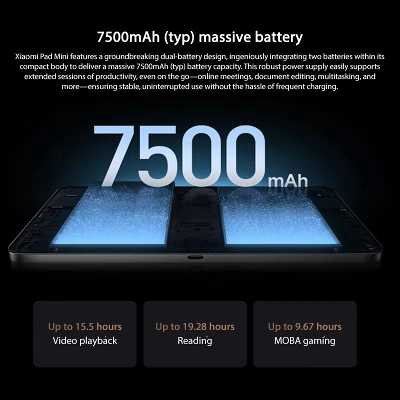 Xiaomi Pad Mini 8,8" – 3K 165Hz, Dimensity 9400+, 7500mAh, ROM Mondiale | Sans Chargeur