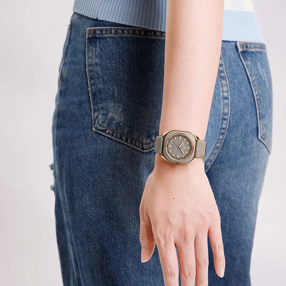 NAVIFORCE NF5061 – Montre Femme Élégante Quartz Silicone, Style Casual & Fashion