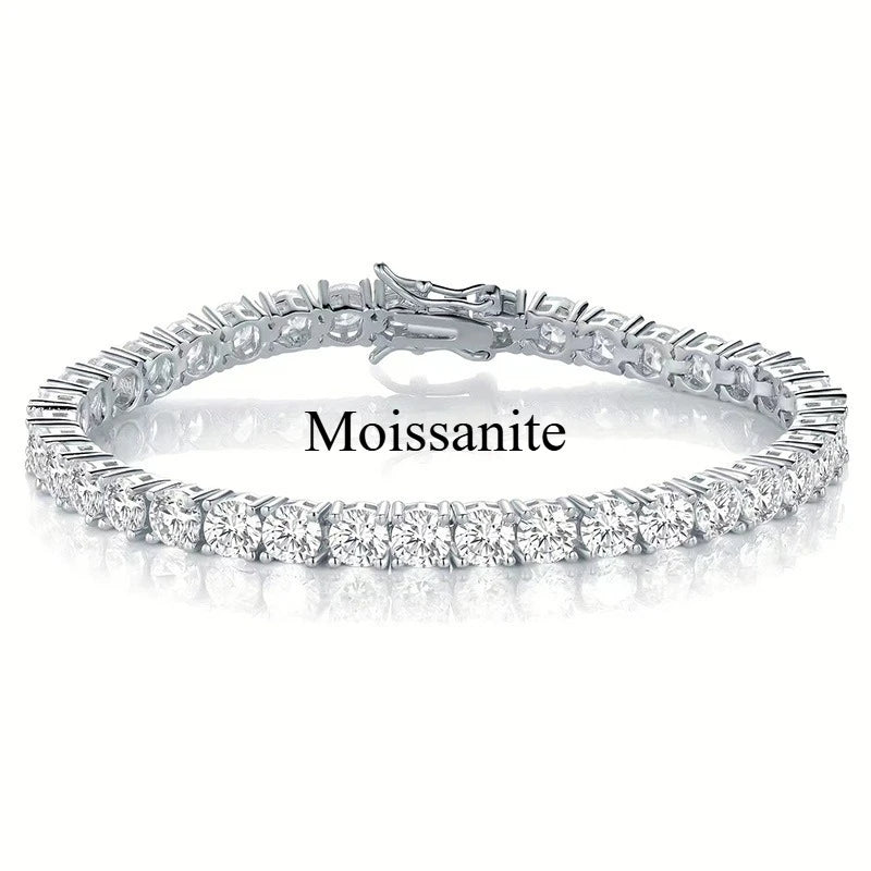 Bracelet de Tennis Argent 925 Moissanite D VVS1 – Bijou Fine Joaillerie