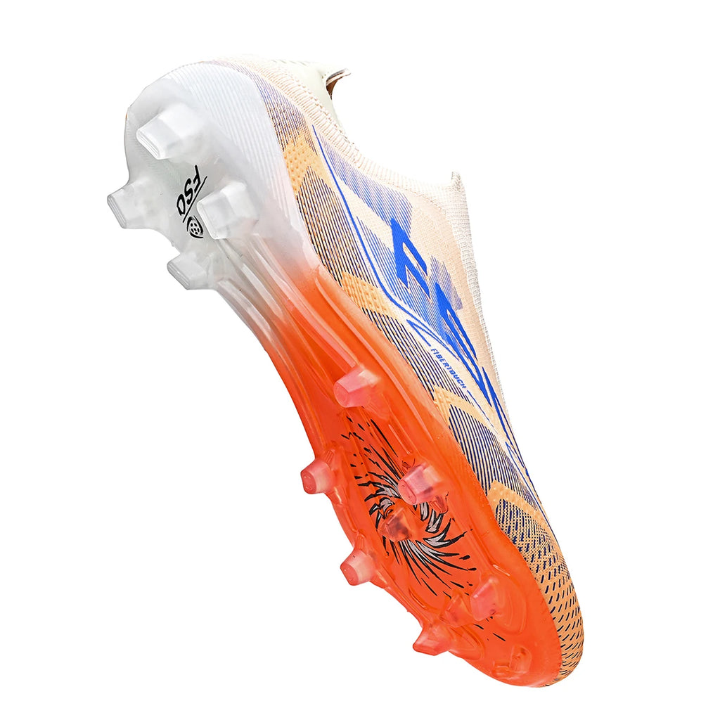 Chaussures de Football Unisexe AG/FG – Cuir PU Premium, Crampons TPU Longue Durée, Antidérapant