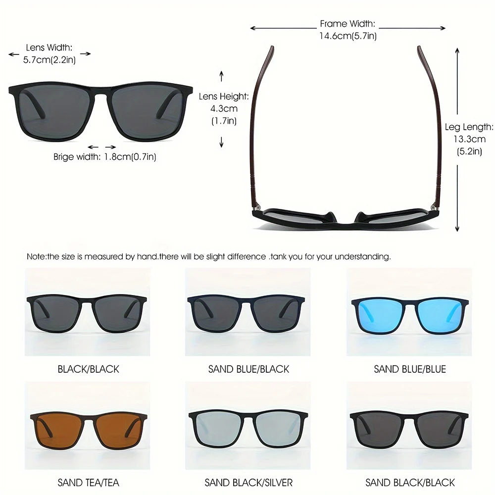 Lunettes de Soleil Polarisées Carrées UV400 – Homme & Femme