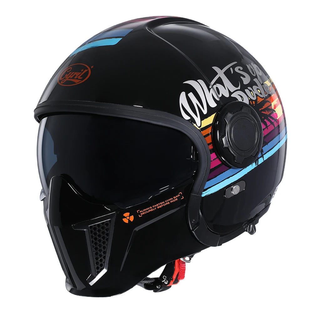 Casque Moto Modulable CYRIL OP12A – Double Visière, Homologué DOT & ECE, Boucle Rapide, Homme & Femme