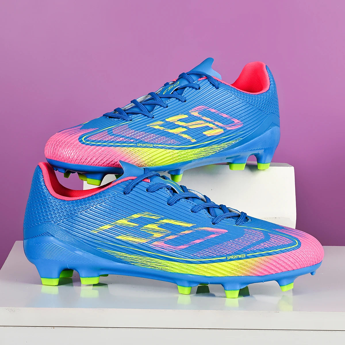 Chaussures de Football AG/FG – Tige PU, Crampons TPU Longs, Anti-dérapantes | Unisexe