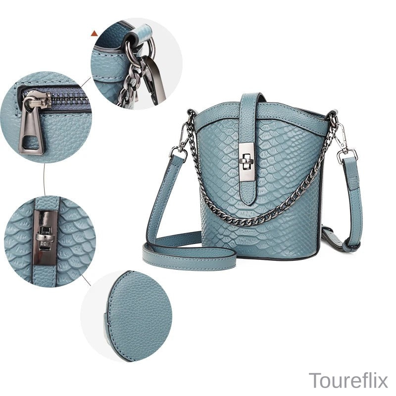 2023 New Genuine Leather Crossbody Bag Women's Small Bag Fashion Texture Crocodile Pattern Shoulder Bag Women's Handbag