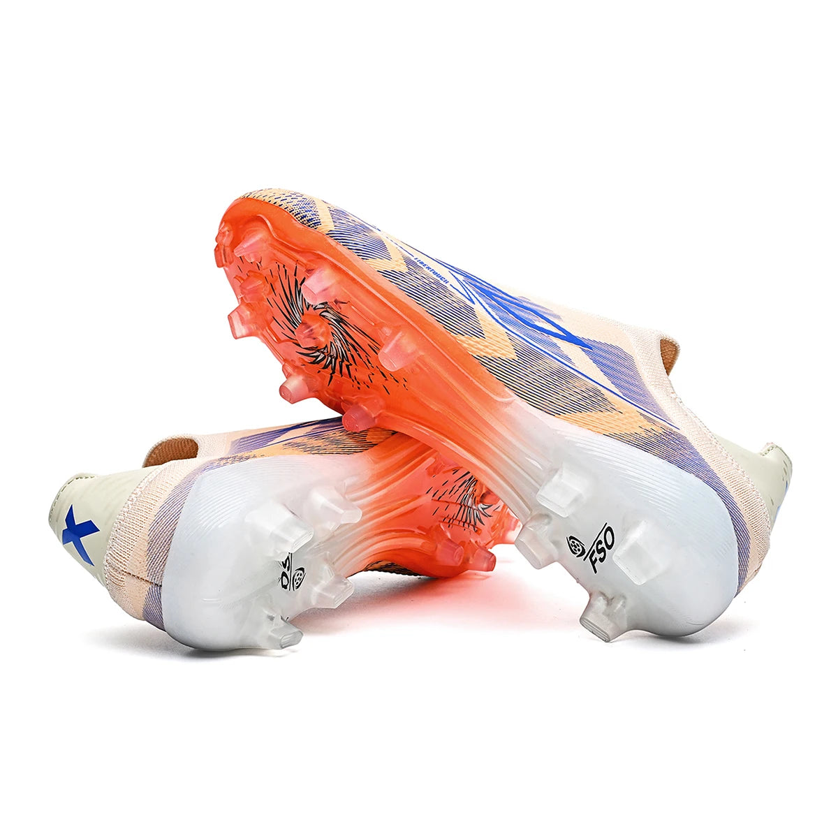 Chaussures de Football Unisexe AG/FG – Cuir PU Premium, Crampons TPU Longue Durée, Antidérapant