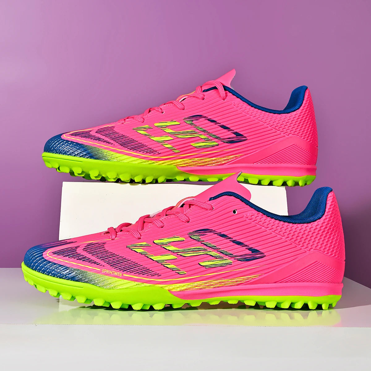 Unisex TF Soccer Shoes, Retro-inspired Design, Premium PU Leather, Durable Rubber Turf Outsole, Blends Style and Performance.