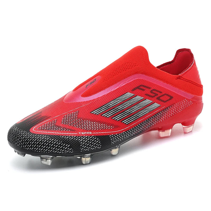 Men's Football Boots Without-lace Youth FG/TF Field Training Studded Fast Soccer Cleats Professional Non Slip Football Shoes