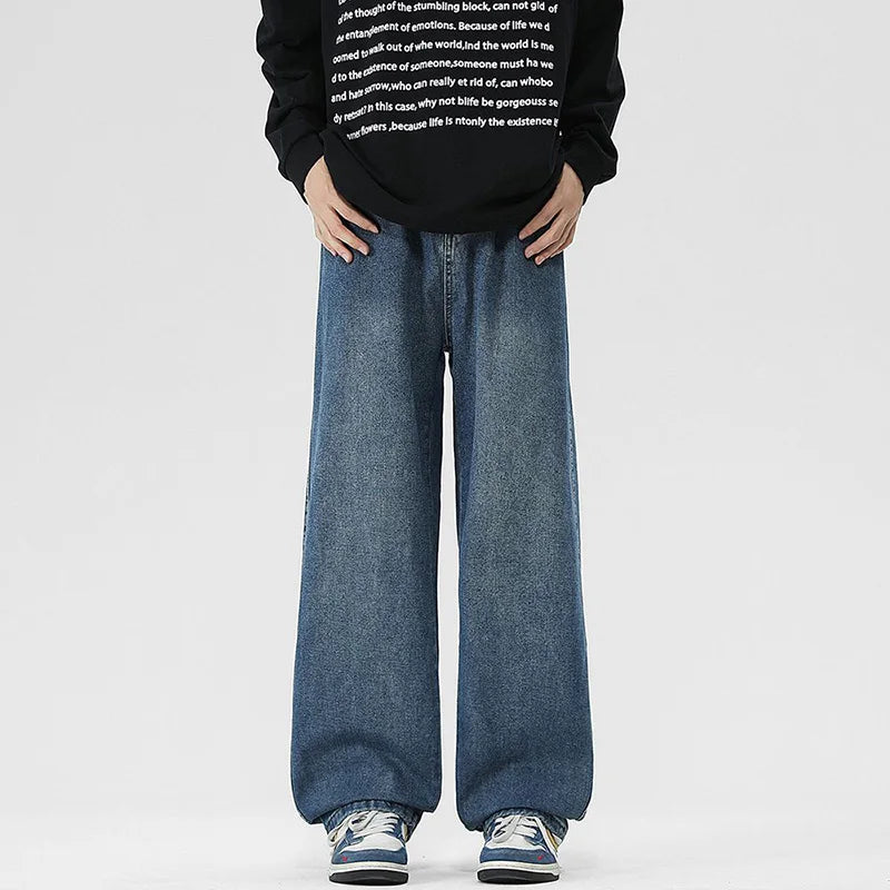 Jean Wide Leg Loose Homme Style Coréen Denim Casual Multicolore | S-XXXL