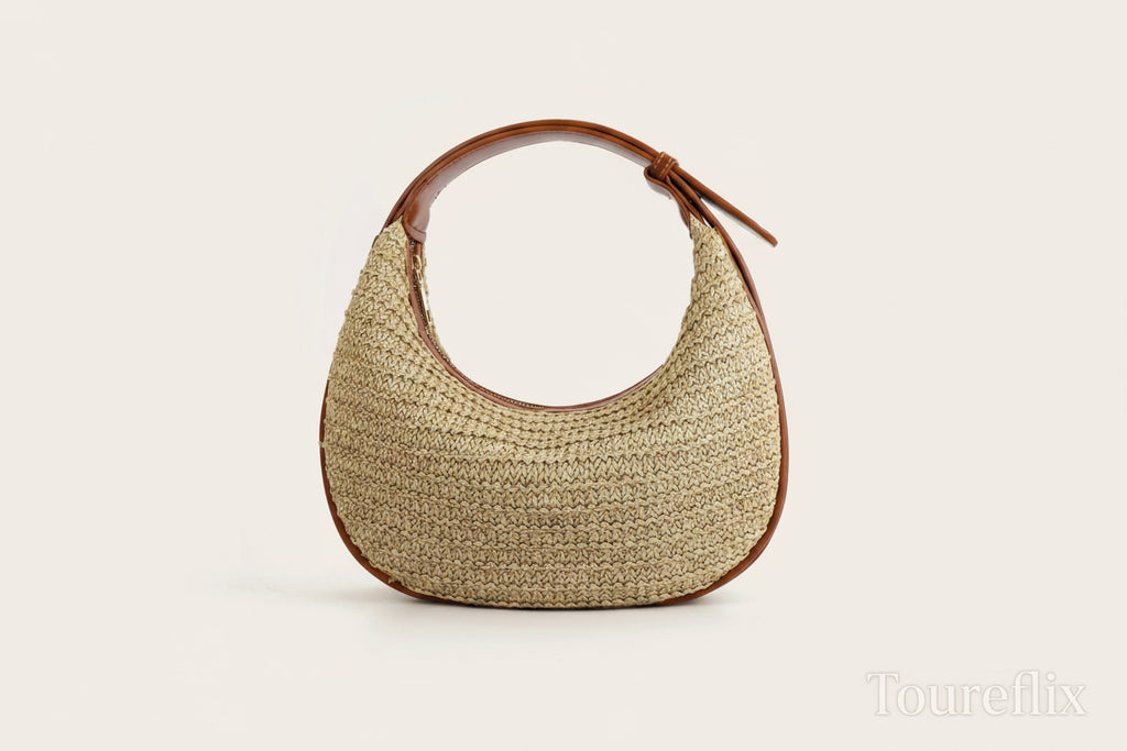 Top Handle Straw Crossbody Bags for Women, Summer Straw Purses and Handbags Shoulder Clutch Beach Bag