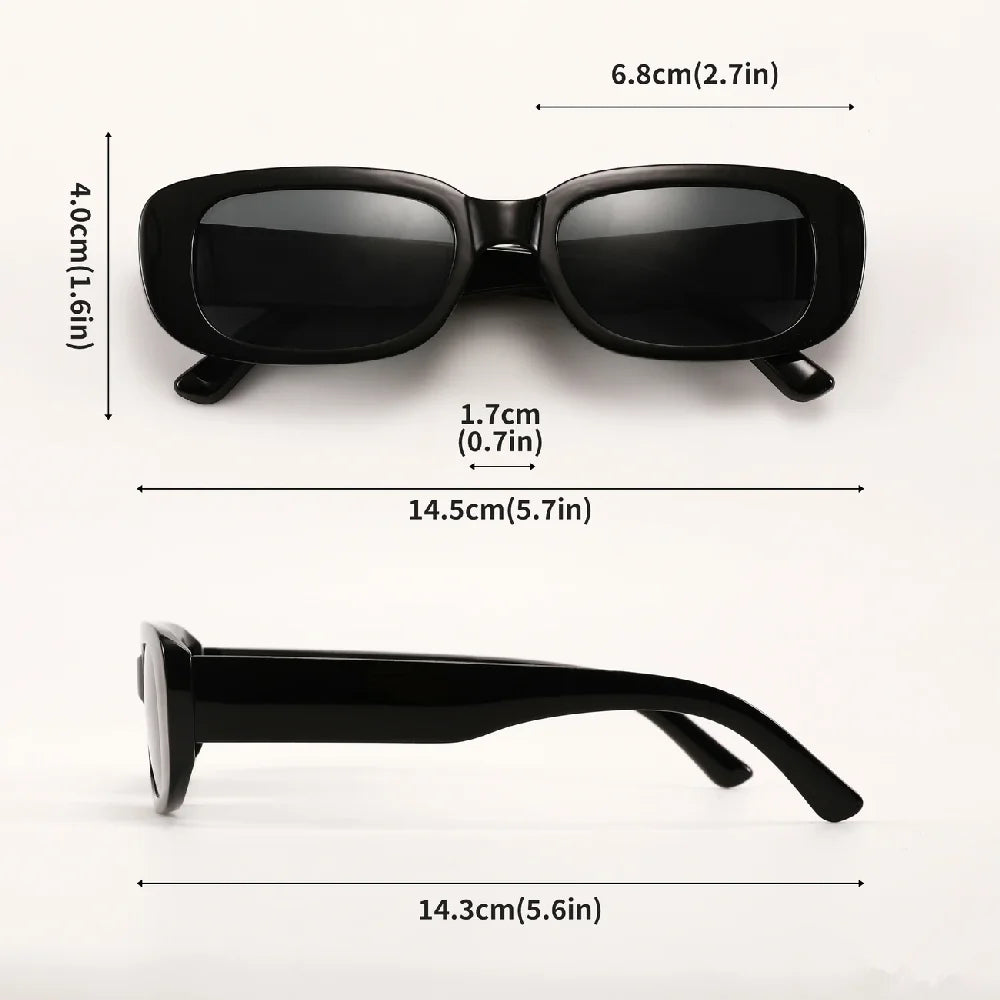 Lot de 10 Lunettes de Soleil Rectangulaires Vintage – Femme
