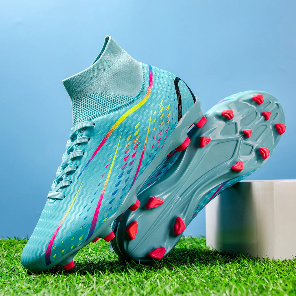 Chaussures de Football Homme AG/FG – Tige PU Souple, Semelle TPU Antichoc, Crampons Longs