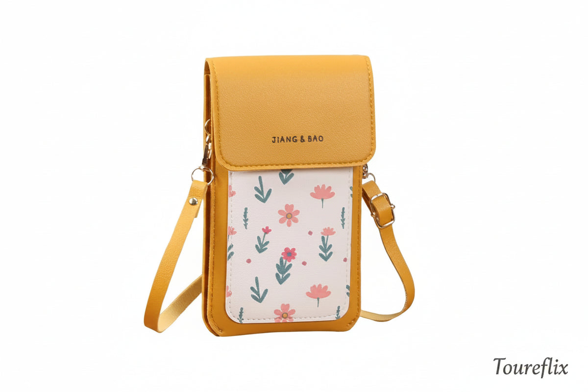 PU Leather Touch Screen Phone Bag Zipper Flap Wallet Crossbody Bags Large Capacity Multifunctional Shoulder Bag For Women