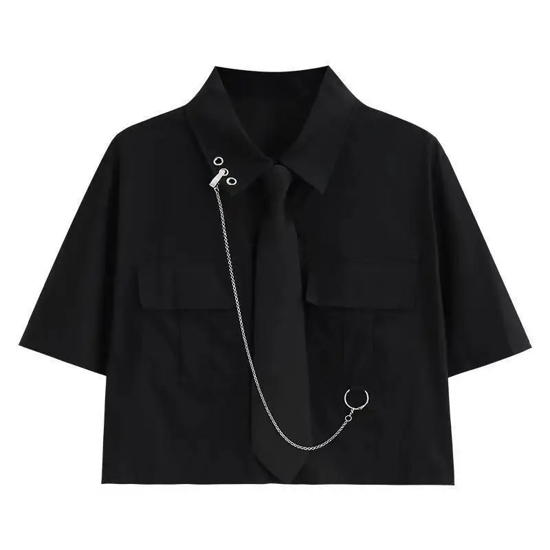 2026 Women's Summer New In Fashion Irregular Dress Matching Set Korean Elegant Short Sleeve Shirt+Strap Skirt Two Piece Suit