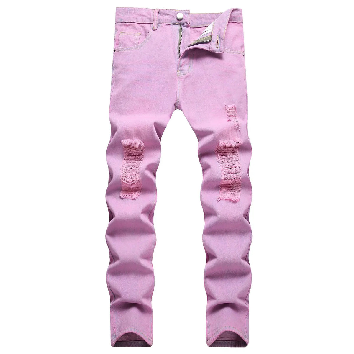 Jean Skinny Slim Homme Rose Distressed Vintage Ripped Streetwear | Tours de Taille 28-40