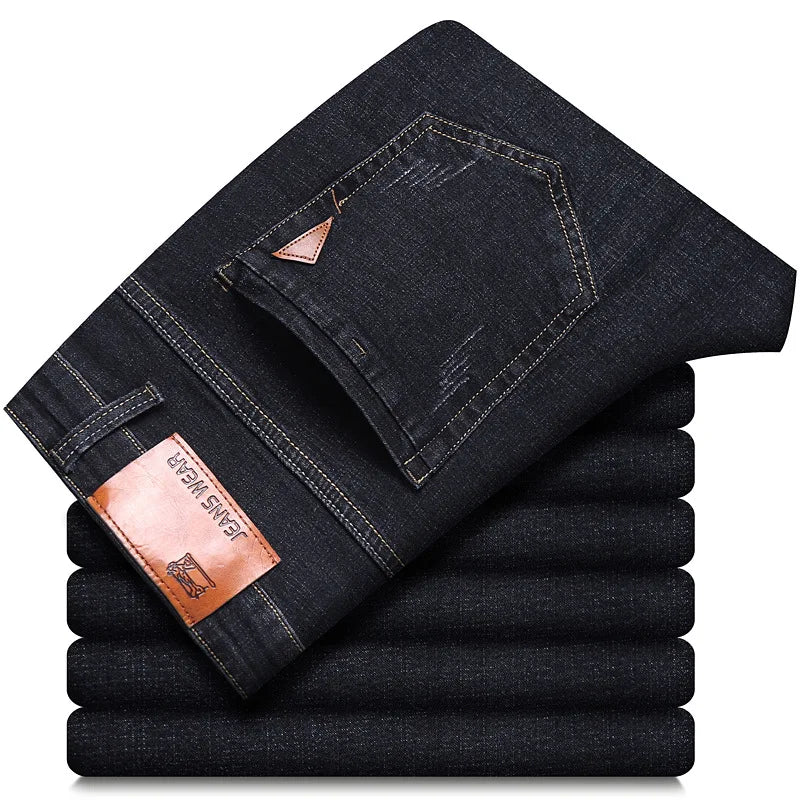 Men's Jean Straight 100% Cotton – Casual Style Korean Garment Wash | Sizes 28-40