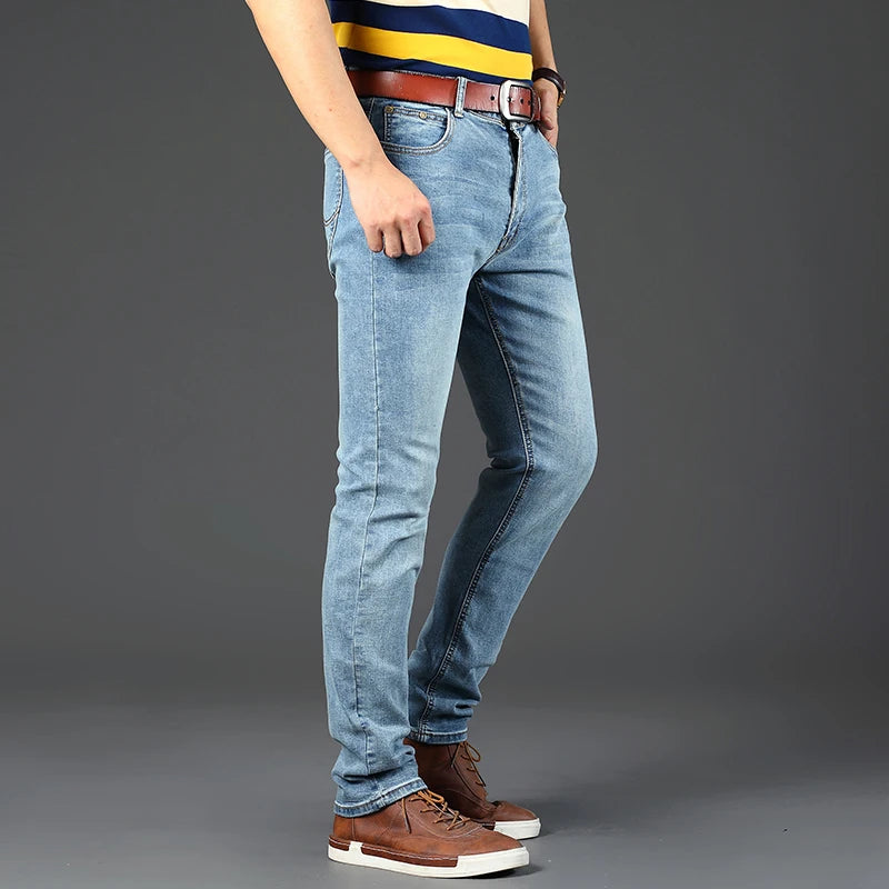 Jean Business Casual Homme Coupe Droite Stretch – Style Classique Toutes Saisons