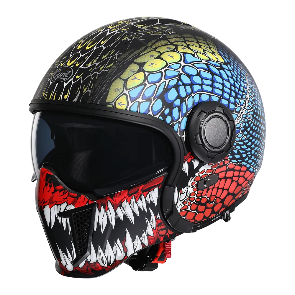 Casque Moto Modulable CYRIL OP12A – Double Visière, Homologué DOT & ECE, Boucle Rapide, Homme & Femme