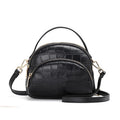Aidrani New crocodile patterned women's single shoulder crossbody bag, made of cowhide, round black