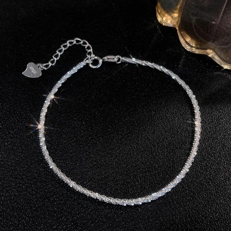Bracelet Femme Zircon Carré Plaqué Or 18K – Réglable & Strass