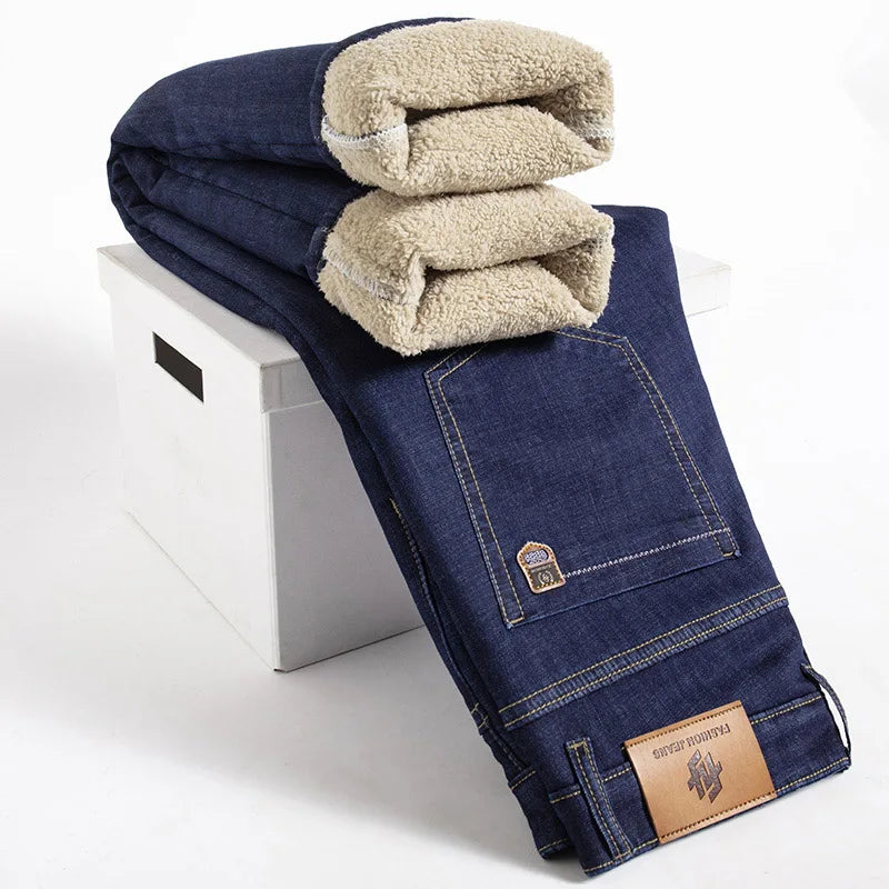 Jean Droit Homme Hiver Doublé Polaire Stretch 4 Coloris | Grande Taille 28-40