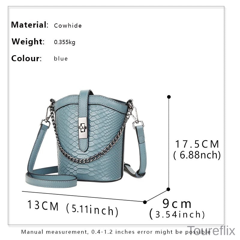2023 New Genuine Leather Crossbody Bag Women's Small Bag Fashion Texture Crocodile Pattern Shoulder Bag Women's Handbag