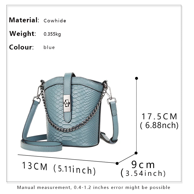 2023 New Genuine Leather Crossbody Bag Women's Small Bag Fashion Texture Crocodile Pattern Shoulder Bag Women's Handbag