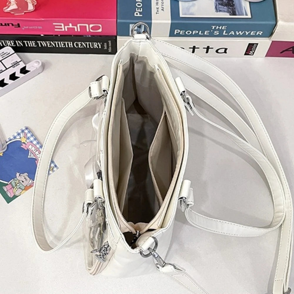 Petit Sac Ita Bag Kawaii Bandoulière Femme – Fenêtre Transparente, Ruban, Style Japonais 2026