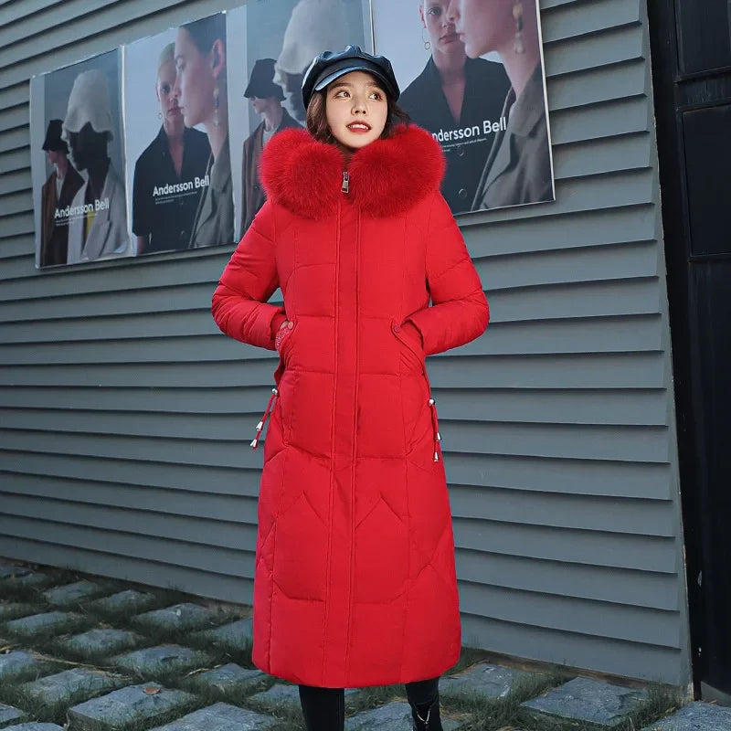 Parka d'Hiver Mi-Longue Femme – Manteau Matelassé à Capuche Col Fourrure, Chaud & Élégant