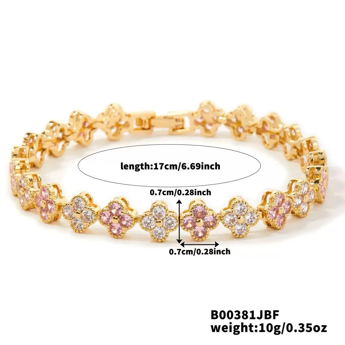 Bracelet Femme Fleur Porte-Bonheur Zircon – Style Chic & Élégant