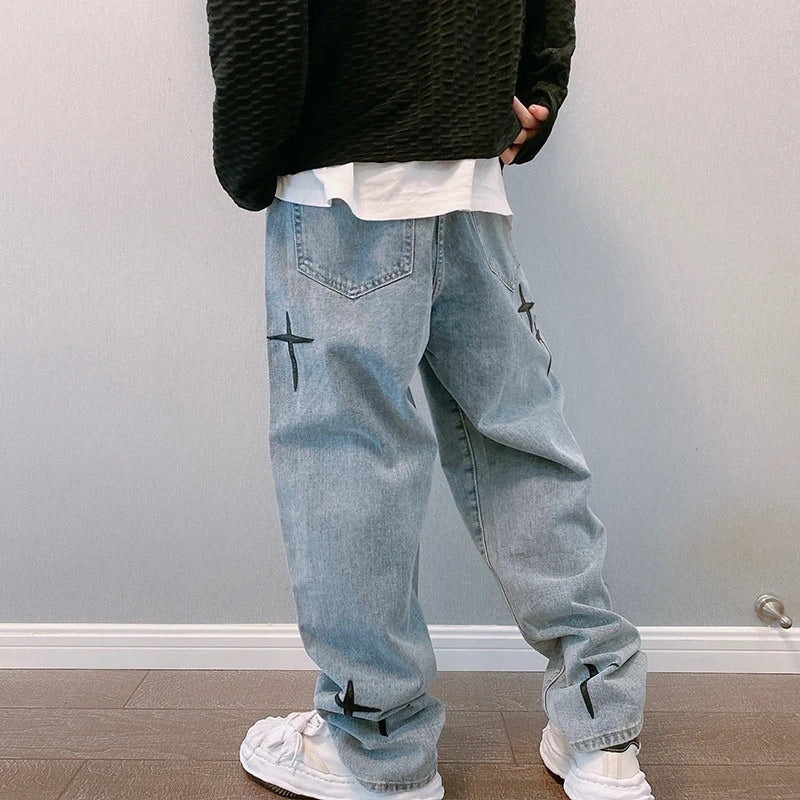 Jean Baggy Wide Leg Cargo Homme Korean Streetwear High Street 2 Coloris Tailles S-3XL Asia