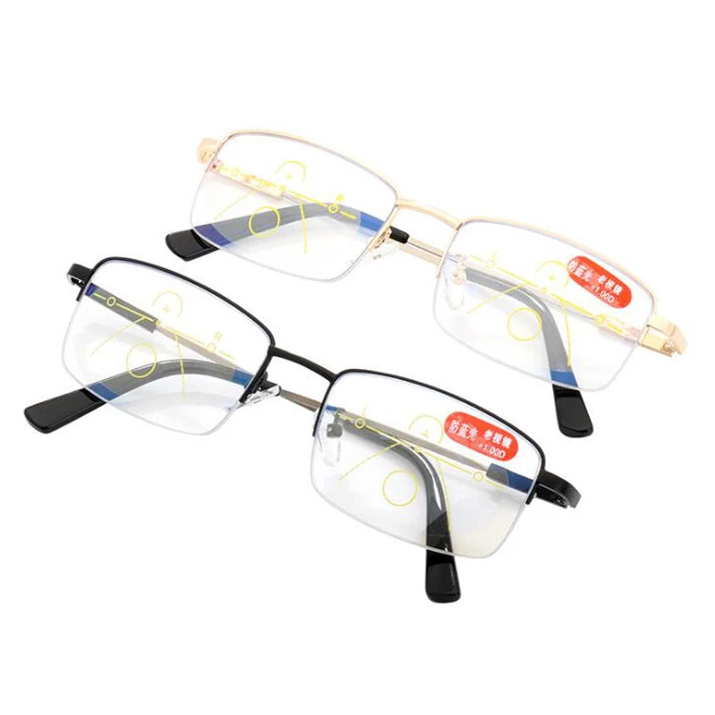 Lunettes de Lecture Progressives Multifocales – Monture Alliage, Anti-Lumière Bleue