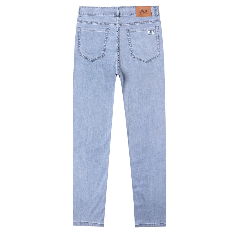Jean Large Wide-Leg Homme Été – Tissu Ice Silk Léger & Respirant | Bleu Ciel