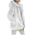 Herbst Winter Mode Damenmantel Neue legere Kapuzen-Reißverschluss-Damenbekleidung Kaschmir-Damen-Fleecejacke Einfarbige Damenmäntel