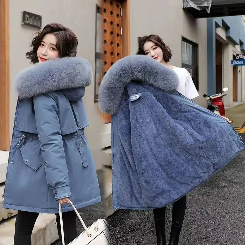 Parka Femme Hiver 2026 – Manteau Matelassé à Capuche Col Fourrure | Chaud & Tendance