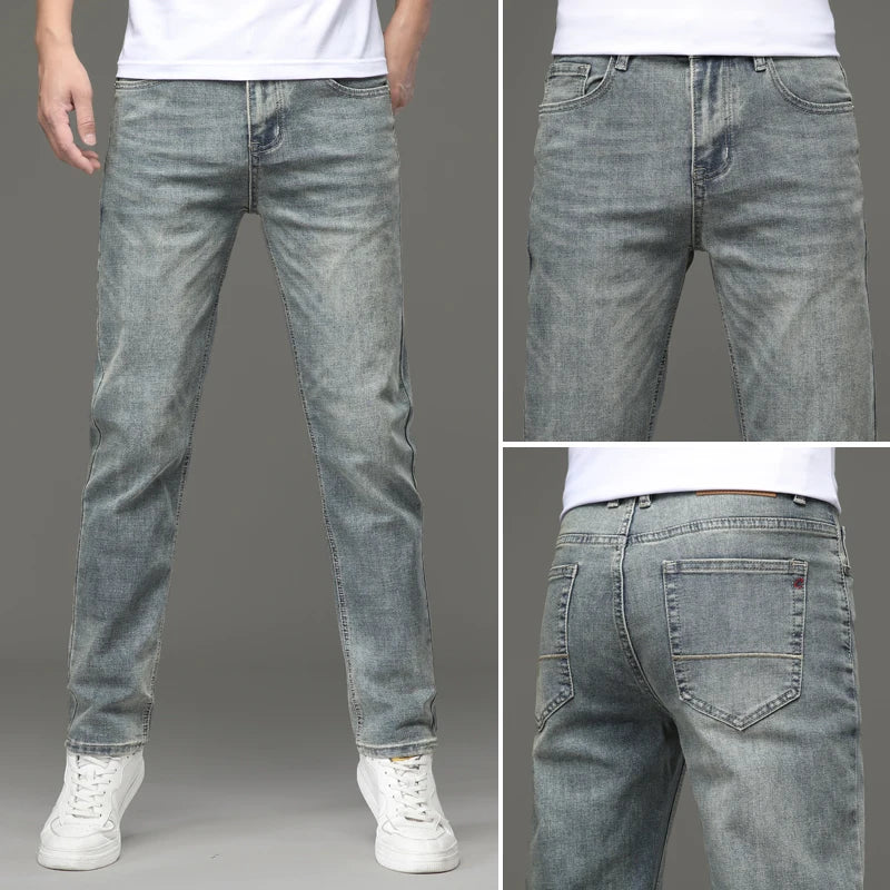 Jean Slim Fit Jambe Droite Homme – Denim Confortable Toutes Saisons