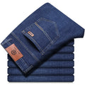 Men's Stretch Jeans Business Casual Lightweight Denim Blue & Black | Waist Sizes 28-40