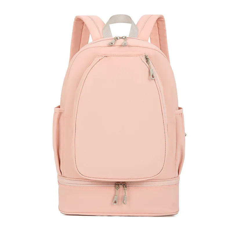 Outdoor Fitness Gym Backpack Badminton Tennis Rackets Training Bag Dry Wet Shoes Pocket Yoga Bag Large Student Storage Schoolbag