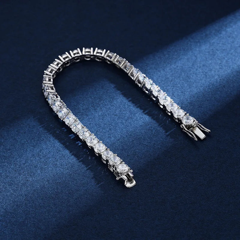 Bracelet de Tennis Argent 925 Moissanite D VVS1 – Bijou Fine Joaillerie