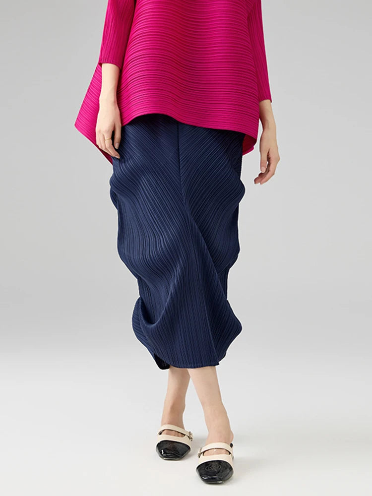 Jupe Plissée A-Line Femme – Taille Élastique, Coupe Ample & Irrégulière