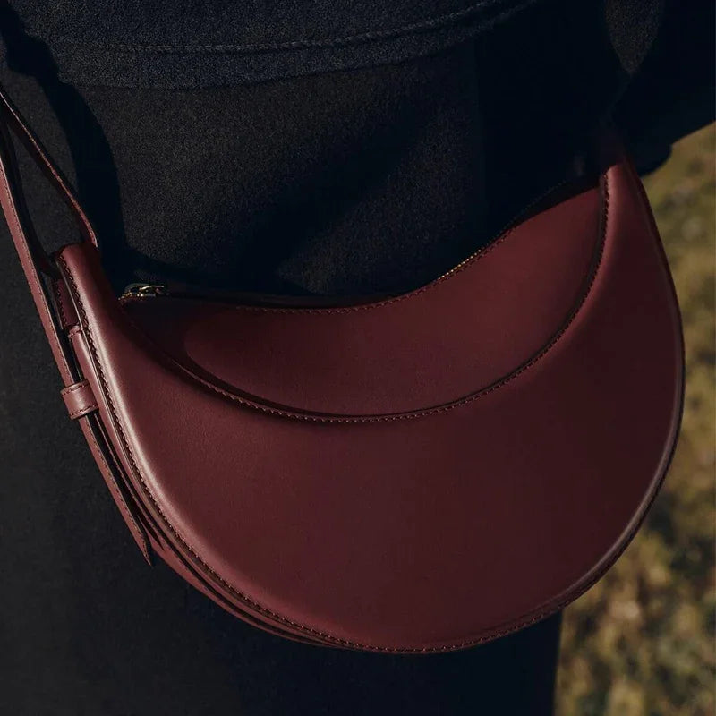 Women's crescent shoulder bag French fashion crossbody bag zipper