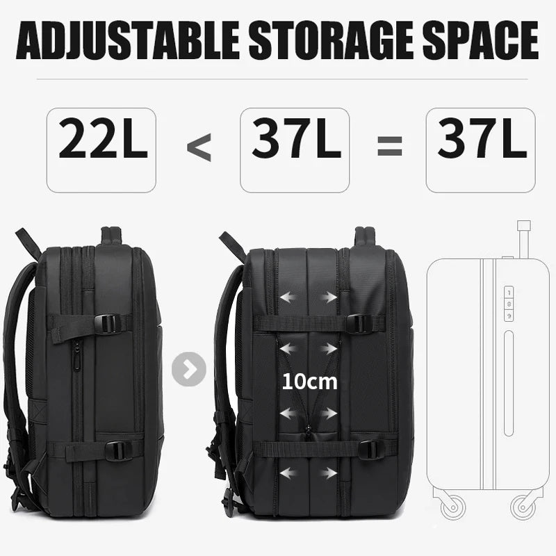 Sac à Dos Business Voyage BANGE – Grande Capacité 37-45L | Port USB | Laptop 17,3"