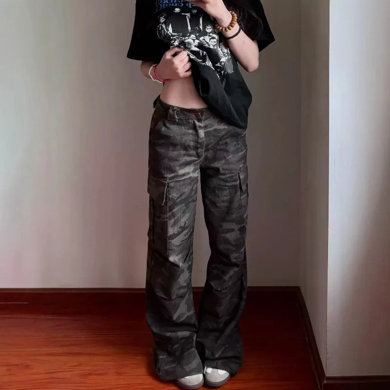 Jean Camouflage Vintage Wide Leg – Style Cargo Streetwear Unisexe