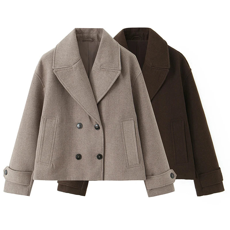 Veste Trench Femme Willshela – Double Boutonnage, Col Rabattu, Style Vintage Chic