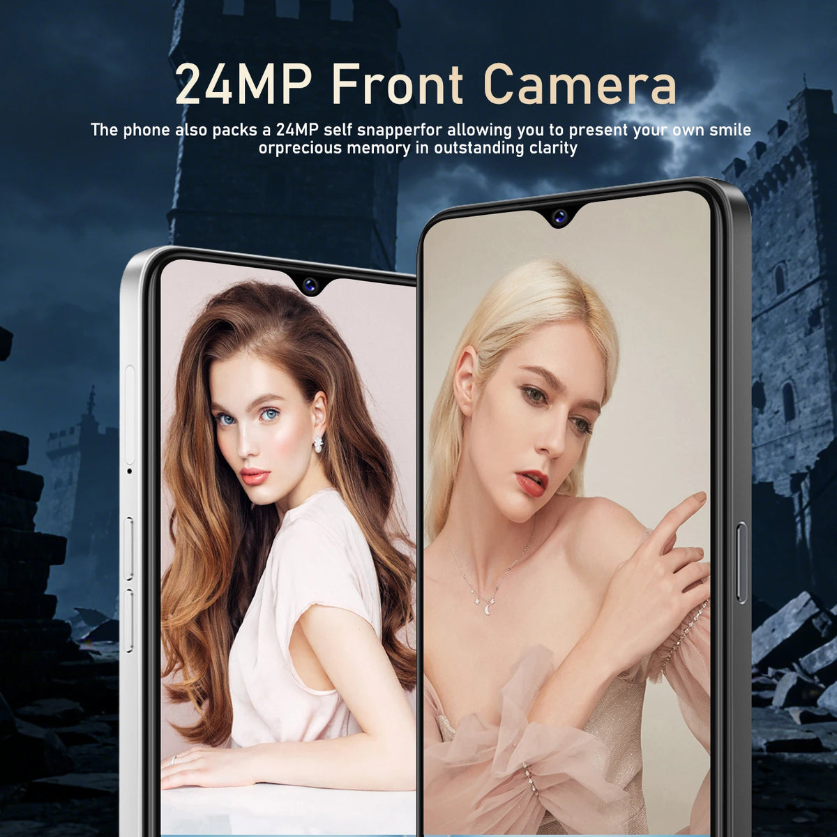 FUFFI M17 Pro Unlocked 4G Smartphone | 6.53' HD, 8+256GB, 4000mAh Battery, 48MP Camera, Fast Charging, Face Recognition, Android | Daily Office & Gift