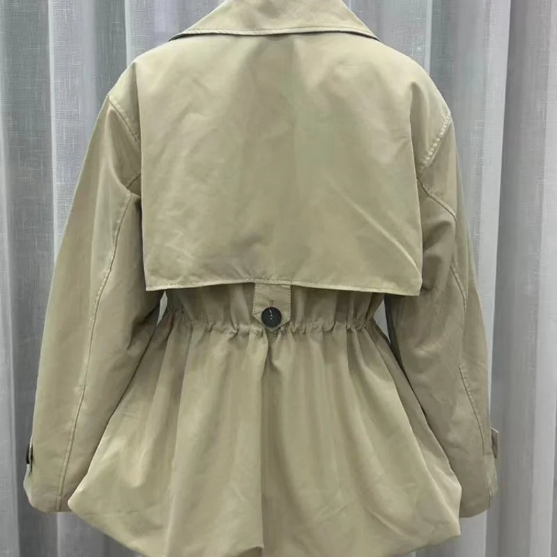 Trench Coat Femme Élégant – Veste Boutonnée Ceinturée Style Coréen | Automne 2026