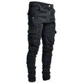 Men's Slim Fit Cargo Jeans – Washed Multi-Pocket High Street Style | Streetwear 2026