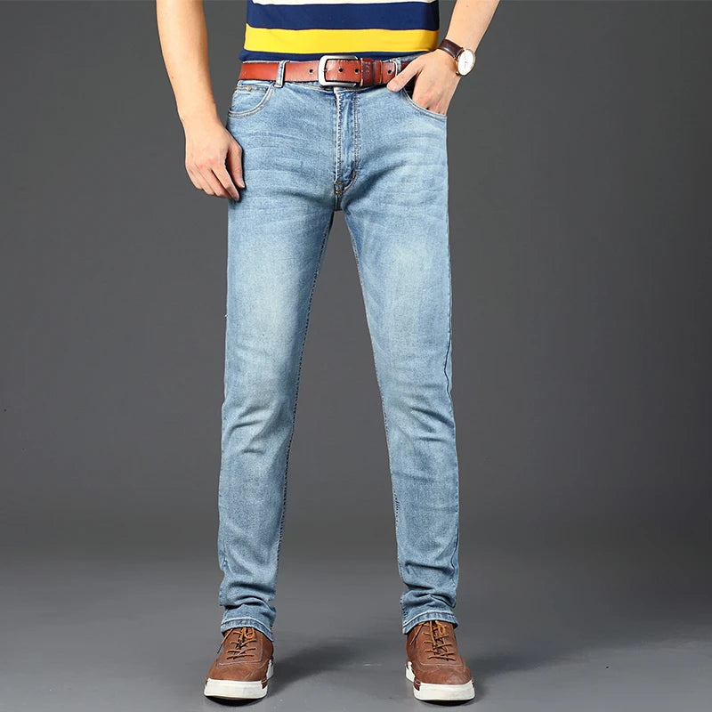 Jean Business Casual Homme Coupe Droite Stretch – Style Classique Toutes Saisons