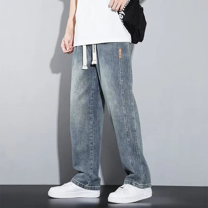 Jean Droit Large Homme – Coupe Loose Confort Printemps Style Vintage